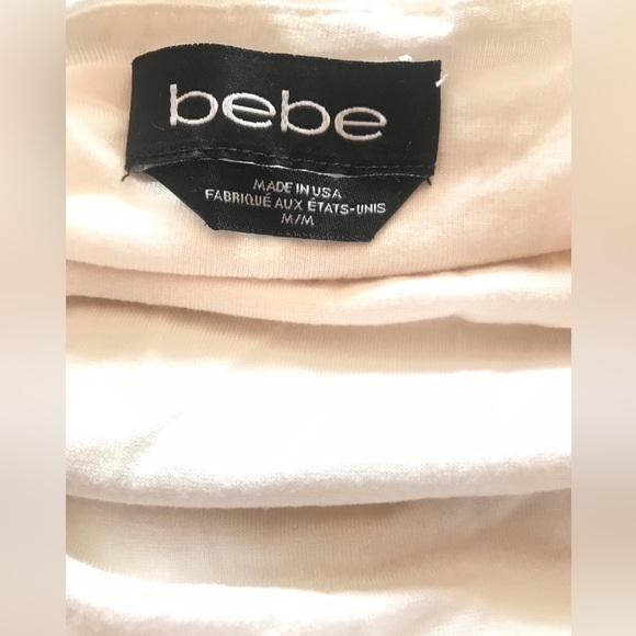 Bebe three colored long sleeve high low dress in sz M. Great condition. - Picture 12 of 15